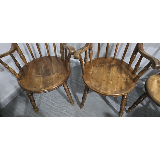 Wood Farmhouse Kitchen Chairs, 1900s, Set of 8 For Sale - Image 7 of 14