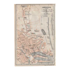1910 Map of Aberdeen Scotland