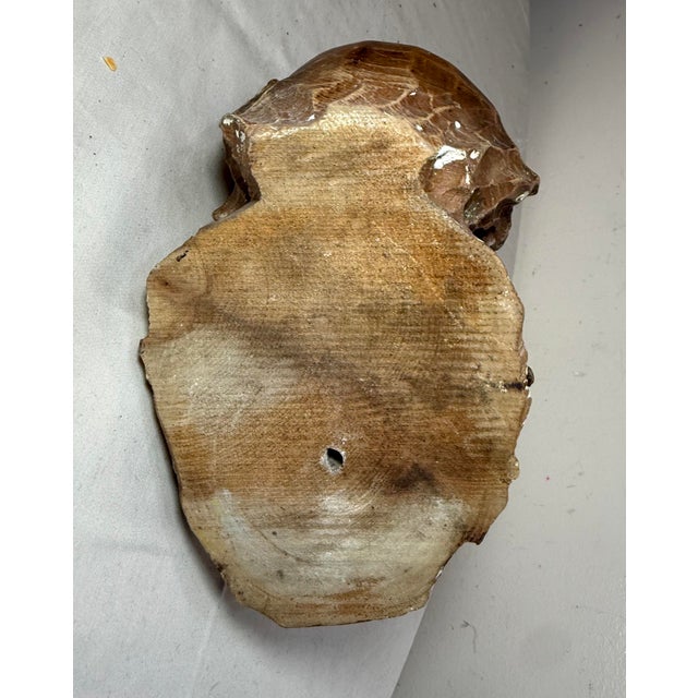 Brown Antique Hand Carved 19th Century Victorian Old Man Folk Art Wall Bust Sculpture For Sale - Image 8 of 9