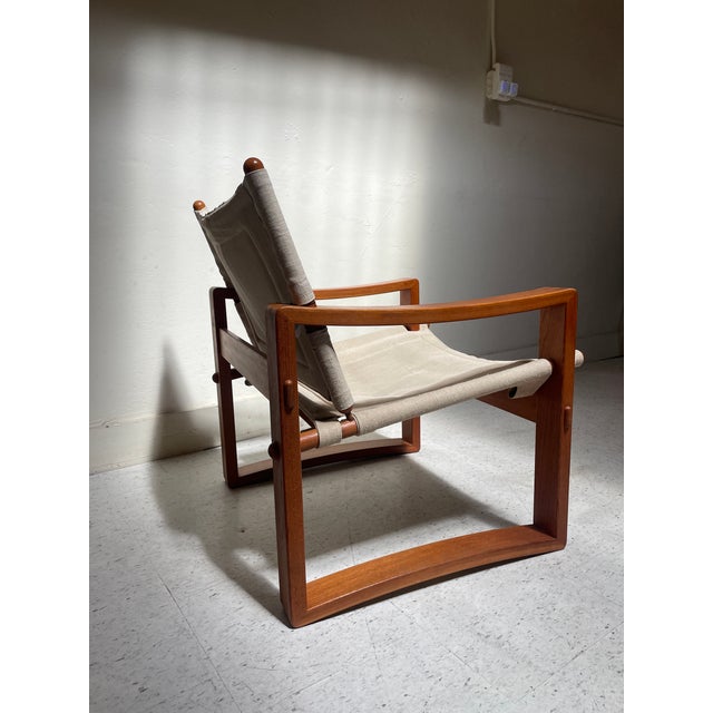 Beige Pair of Vintage Borje Jensen Safari Chairs by Bernstorffsminde Møbelfabrik of Denmark For Sale - Image 8 of 11