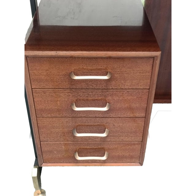 Teak Desk with Brass Handles and Feet from Antonio Ferretti, Italy, 1960s For Sale - Image 9 of 10