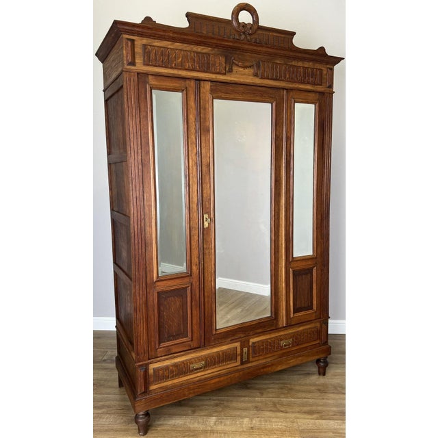French Wardrobe in Oak For Sale - Image 4 of 18