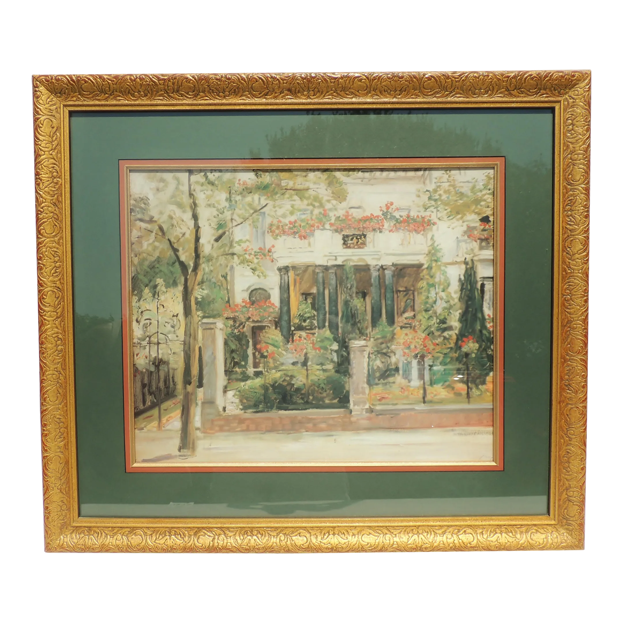 Large Bombay Company Ornate Gold Wood Framed & Matted  display picture 1