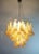 Metal Italian Murano Style Chandelier, 53 Caramel Lattimo Glass Petals, Mazzega Style For Sale - Image 7 of 12