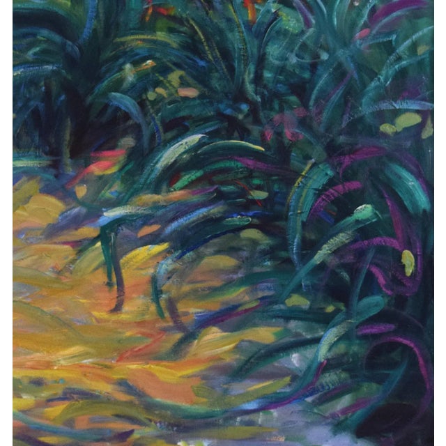 Vintage Impressionist Floral Garden Landscape Painting For Sale In New York - Image 6 of 7