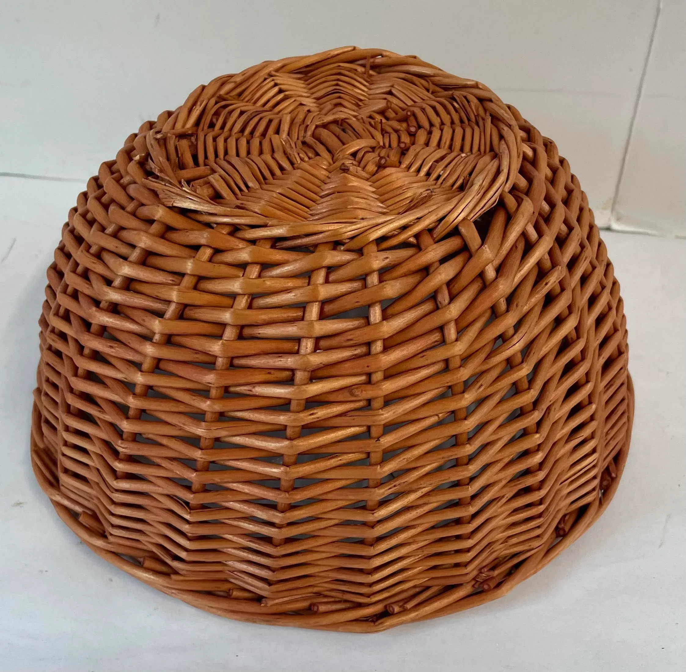 Vintage Round Wicker Basket | Chairish