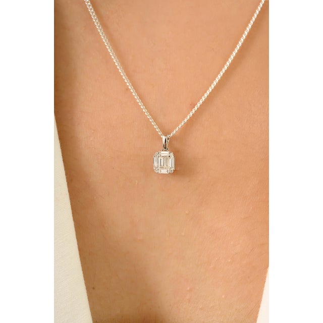 Solid 18 Karat Gold Pave Diamond Pendant For Sale - Image 4 of 10