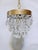 Hollywood Regency Vintage Crystal Upside Down Layer Cake Chandelier With Decorative Brass Frame For Sale - Image 3 of 9