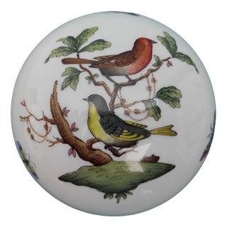 Bonbonniere with Handpainted Herend Rothschild Pattern, 1970s For Sale