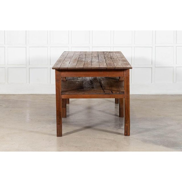 Wood Large Antique English Pine Bakers Worktable, 1890 For Sale - Image 7 of 15