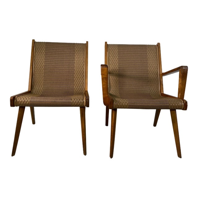 Mid Century Jen Risom Style Chairs - Set of 2 For Sale