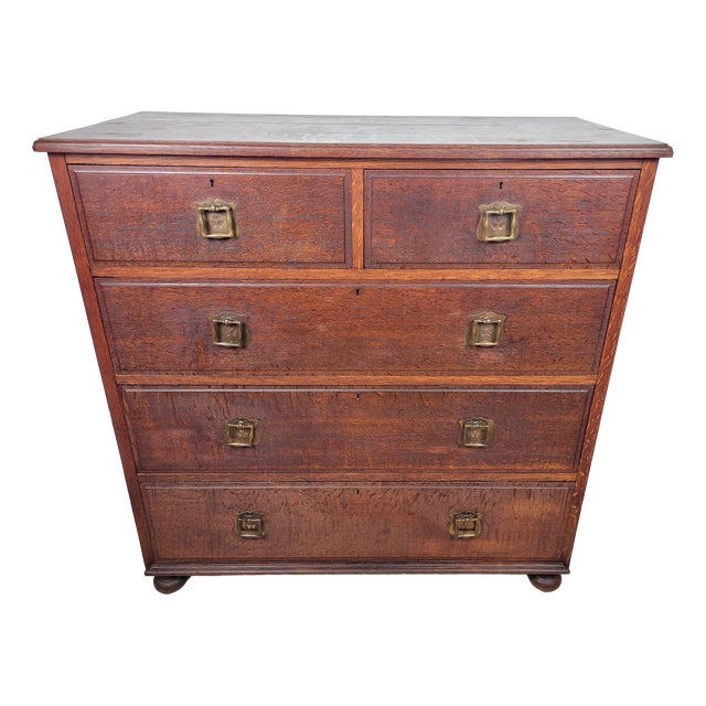 Edwardian Chest of Drawers in Oak, 1910s For Sale