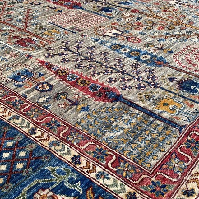 Grey Persian Bakhtiari Garden Hand-Knotted Wool Rug - 9' X 11'11" For Sale - Image 9 of 17