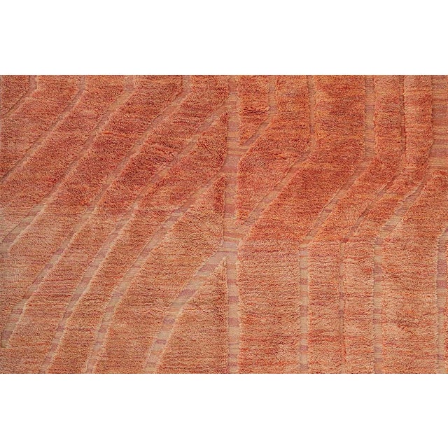 2020s Monochromatic Flowing Line Hand-Knotted Wool Rug | 11'9" X 8'4" | One of a Kind For Sale - Image 5 of 11