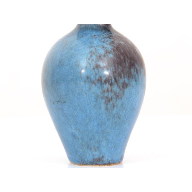 AUH Brown & Blue Matte Hare's Fur Glaze Vase by Gunnar Nylund for Rörstrand, 1960s For Sale - Image 6 of 10