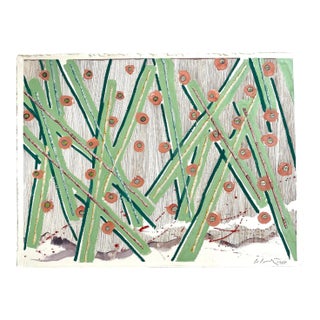 Barbara Beck 1988 Abstract Painting on Paper - Signed/Dated/Unframed For Sale