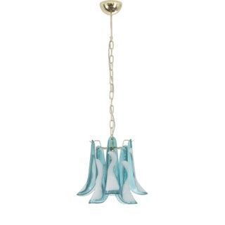 Petal Suspension Lamp in Murano Glass Color and White Color, 1990s For Sale