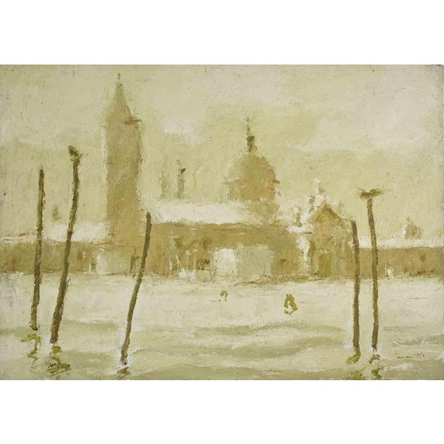 1970s Franco Marzilli, View of Venice, Oil Painting, 1970s For Sale - Image 5 of 5