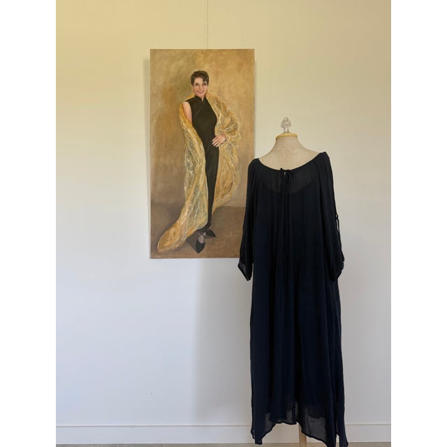 Art Deco Glamorous Portrait of Elegant Woman - Original Painting on Canvas For Sale - Image 3 of 16