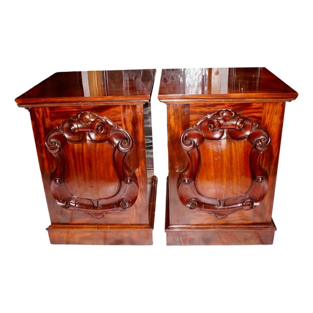 Victorian Mahogany Cabinets, 1870s, Set of 2 For Sale