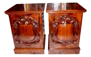 Victorian Mahogany Cabinets, 1870s, Set of 2