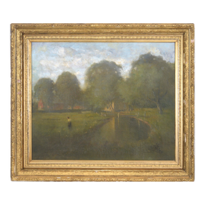 Late 19th Century Tonalist Landscape -- Afternoon by the Pond by Willis Seaver Adams