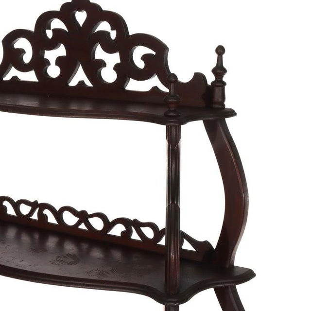 Antique Walnut 5 Shelf Etagere With Cut Out Fretwork Circa 1890 For Sale - Image 6 of 13