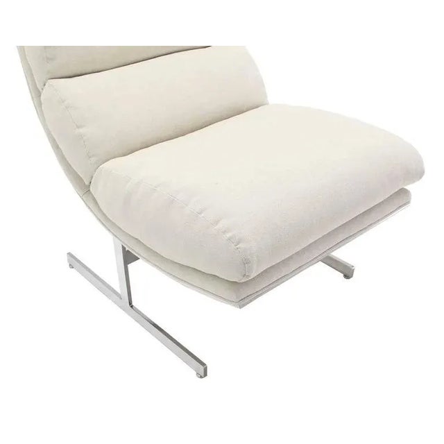 Mid 20th Century Vintage Mid Century Scoop Chrome Lounge Chair For Sale - Image 5 of 8