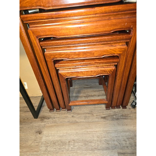 1970s Asian Style Nesting Tables - Set of 4 For Sale In Palm Springs - Image 6 of 9