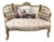 1970s French Louis XVI Tan Velvet Gilt Beech Settee For Sale