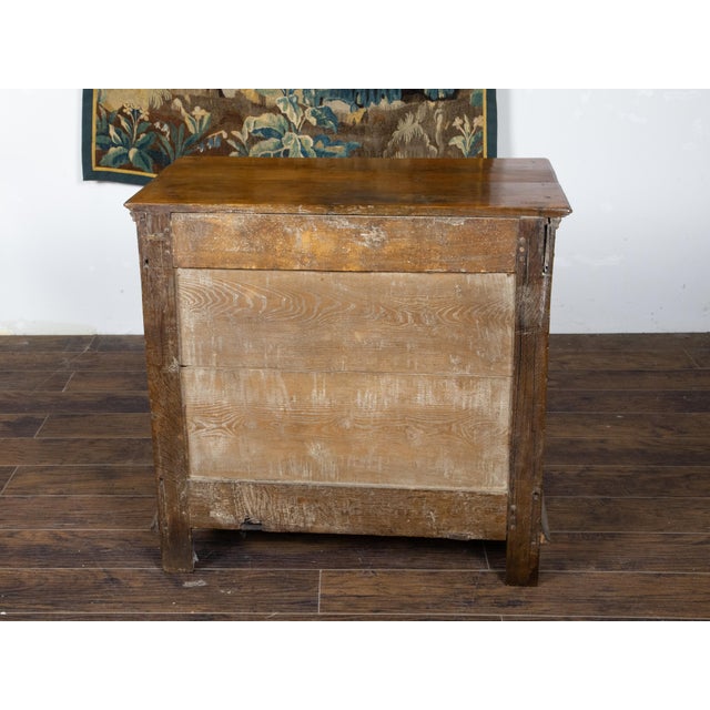 Brown English King George III 1800s Oak Five Drawer Commode with Raised Panels For Sale - Image 8 of 12