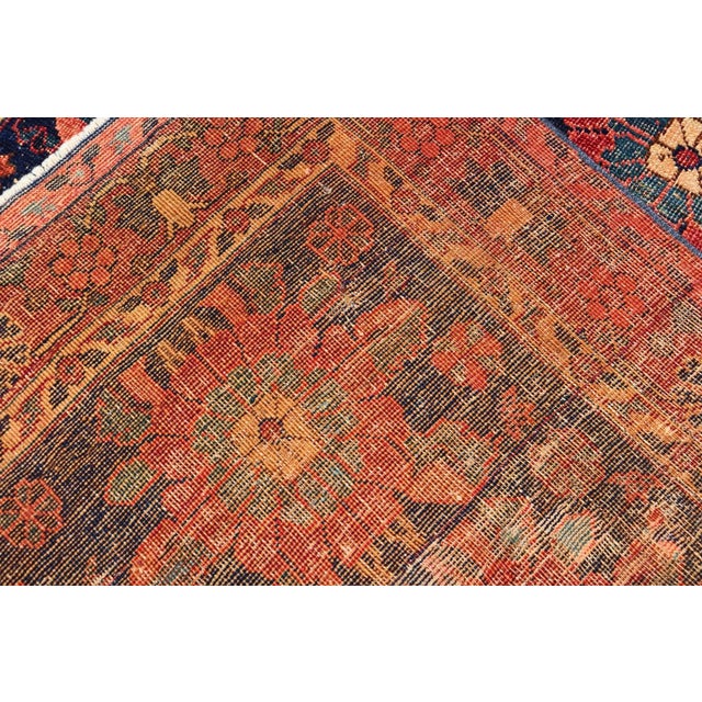 Antique Persian Bidjar Rug With All-Over Floral Motifs in Red and Blue For Sale - Image 12 of 12