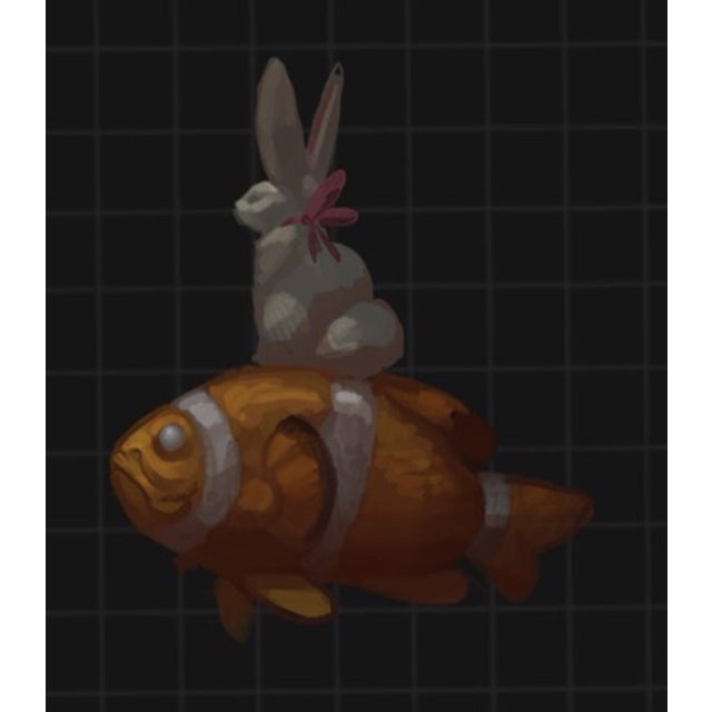 Contemporary Clown Fish by Dustin Panzino | Procreate on Metal Illustration of whimsical fish characters For Sale - Image 3 of 5