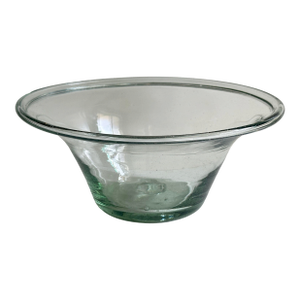 Antique 19th Century Hand-Blown Dairy/Cream Bowl W/Rolled Edge