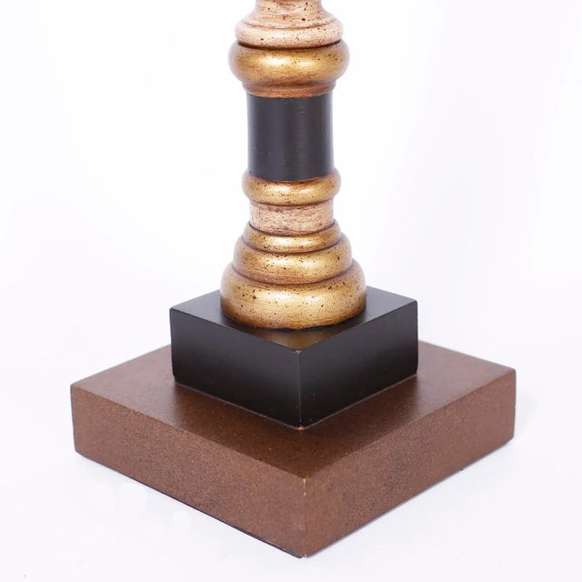 Neoclassical Palm Tree Pricket Candlesticks For Sale - Image 3 of 7