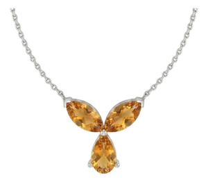 Citrine Floral Handmade Necklace, November Birthstone Minimalist Necklace