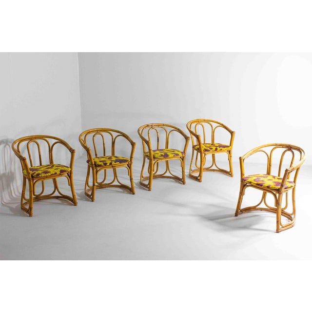 Bamboo Chairs, 1960s, Set of 5 For Sale - Image 18 of 18