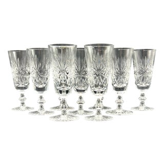 Vintage Scottish Champagne Flutes, 1950s, Set of 9 For Sale