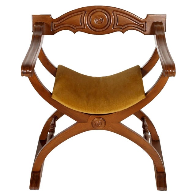 This Italian walnut Savonarola chair was designed in the 1950s.