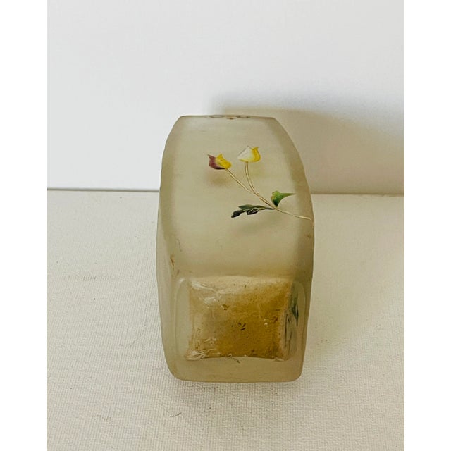 French Art Nouveau Enamel Glass Vase For Sale - Image 4 of 5