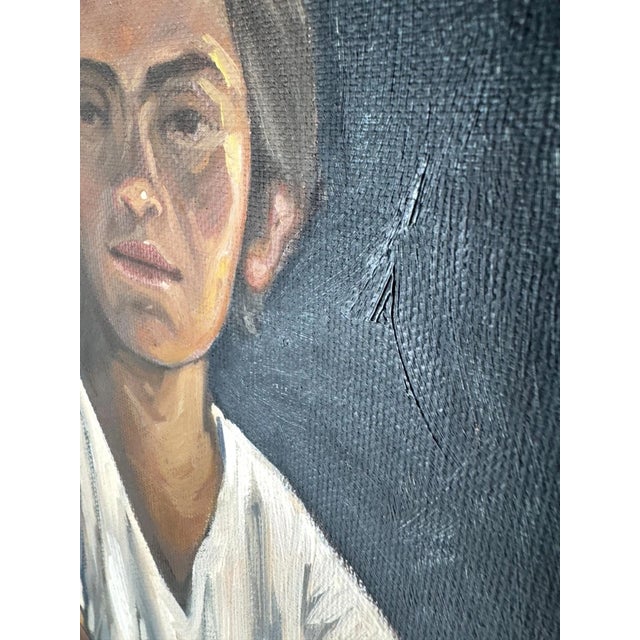 Manuel Lizarraga Mexican Woman Portrait Oil Painting 1988 For Sale In Chicago - Image 6 of 11