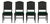 Mid 20th Century Set of Four Leg-O-Matic Collapsible Cane Back Dining Chairs in Onyx Black & Emerald Velvet For Sale