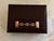 Cool 1970's dark brown leather unisex Swank jewelry box made in Sweden. Raised Mariner link hardware also known as the...