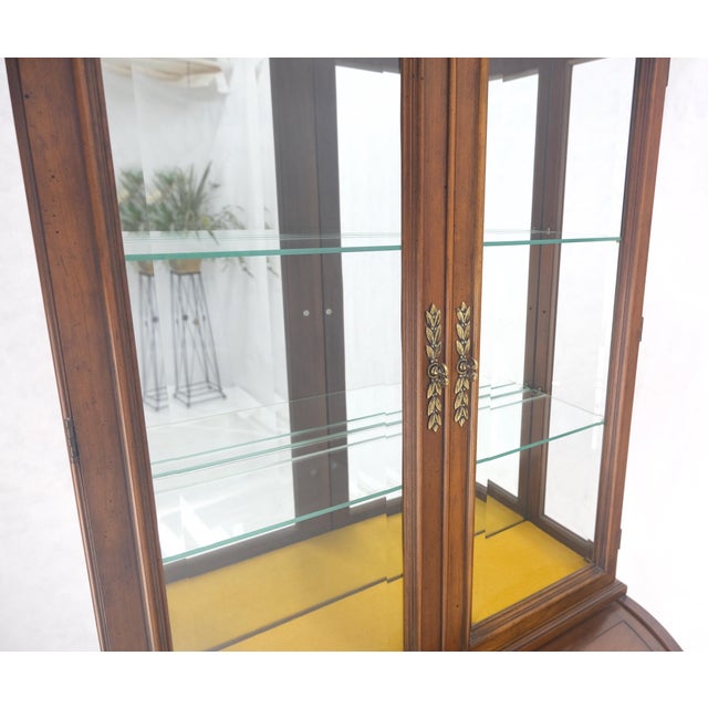 Baker Furniture Company 32" Wide & 79" Tall Solid Cherry Cylinder Style Secretary Desk Beveled Glass For Sale - Image 4 of 14