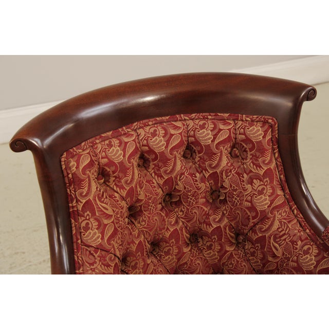 Wood Hancock & Moore Regency Mahogany Upholstered Chair For Sale - Image 7 of 15