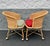 Mid 20th Century Vintage Natural Woven Wicker Barrel Chairs on Casters - Set of 2 For Sale - Image 5 of 11