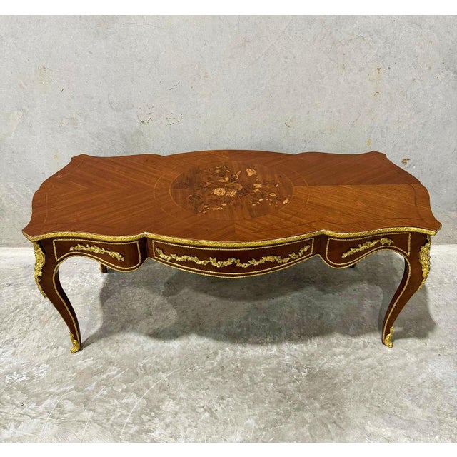 Copper Bronze Coffee Table Rococo Style For Sale - Image 4 of 7