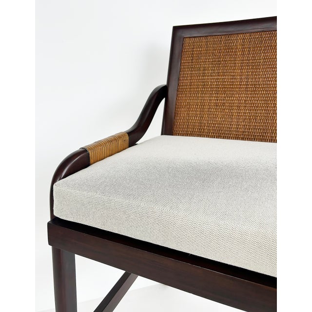 Interlude Home "Delray" Counter Stool With Rattan, Mahogany in Chestnut Finish For Sale - Image 11 of 13