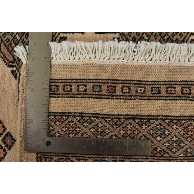 Bokhara Jaldar Rug 5’7” X 7’8” Beige Wool Tribal Hand-Knotted Oriental Carpet For Sale - Image 12 of 12