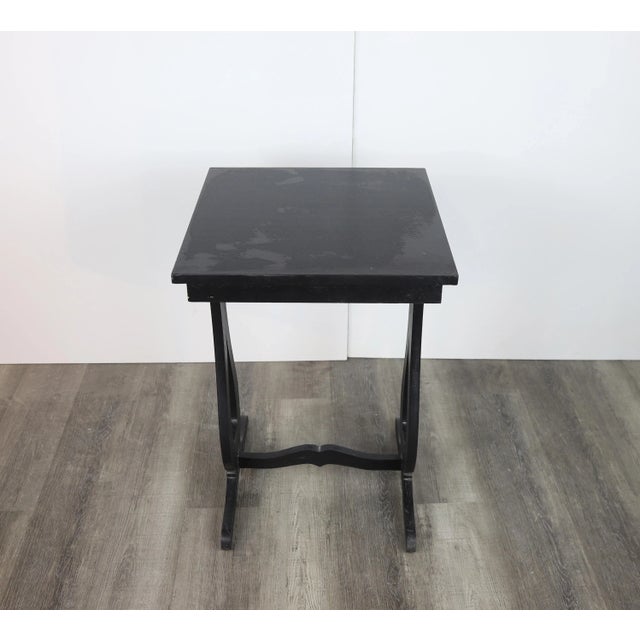 vintage black side table wi the shaped legs 18" * 18" * 28.5"